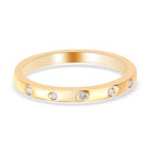 Diamant Band Ring 925 Silber vergoldet (Größe 16.00)