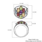 Mehrfarbiger Ring, Edelstahl (Größe 17.00) ca. 3.64 ct image number 6