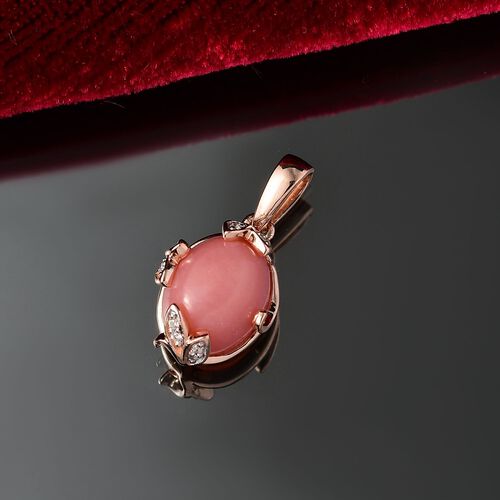 AA Vinicunca-Peruanischer Opal, Weißer Zirkon Anhänger 925 Silber 750 rosévergoldet ca. 2.50 ct image number 1
