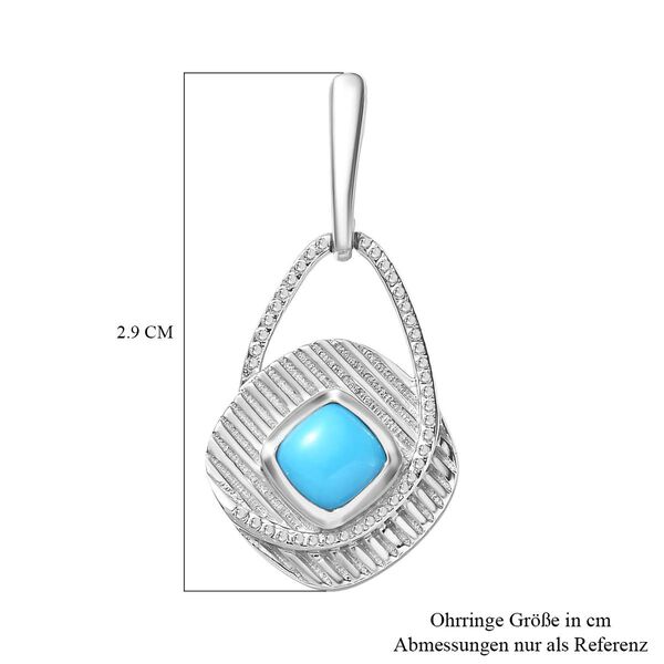AA Sleeping Beauty Türkis Ohrringe 925 Silber platiniert ca. 1,12 ct. image number 5