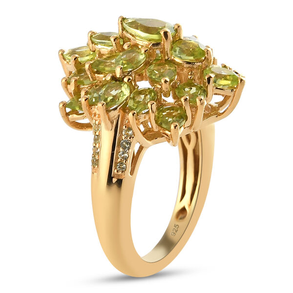 Nat&uuml;rlicher Peridot-Ring, 925 Silber vergoldet  ca. 4,88 ct image number 5