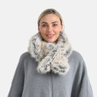 Elastischer Webpelz-Schal, Einheitsgröße, Weiß