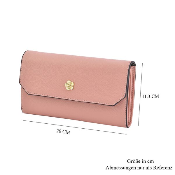 Echtleder Clutch mit Metallriemen, Rosa image number 7