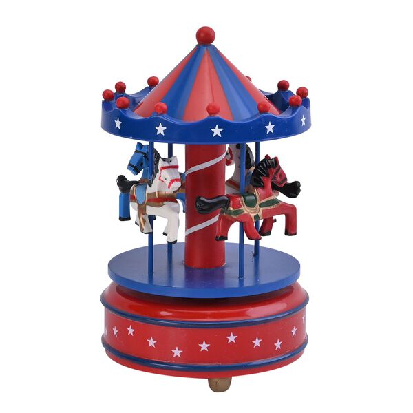 4 Pferde Holz Karussell Spieluhr