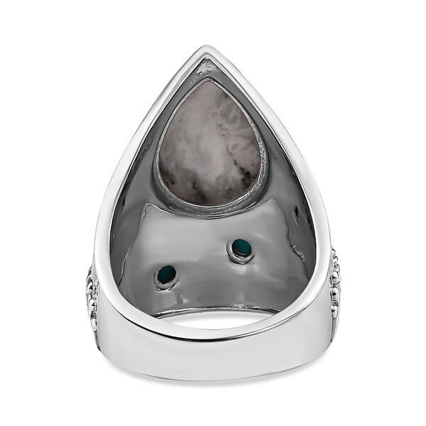 Weißer Büffel und Sleeping Beauty Türkis-Ring - 5,72 ct. image number 5