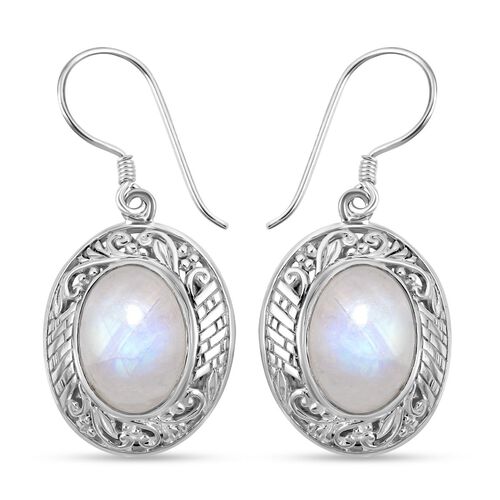Royal Bali - Regenbogen Mondstein-Ohrringe, 925 Silber ca. 13,56 ct image number 0