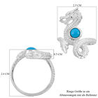 Royal Bali Kollektion - Natürlicher Sleeping Beauty Türkis Drachen Ring 925 Silber image number 5