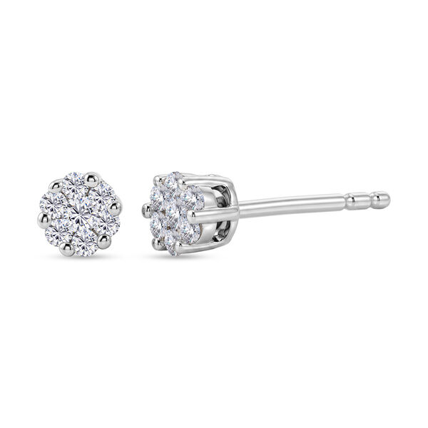 D'Joy Wei&szlig;er Diamant Ohrringe 925 Silber Rhodiniert (10-15 Werktage Lieferzeit) ca. 0.15 ct