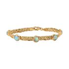 AA Natürlicher, äthiopischer Welo Opal Armband ca. 19 cm 925 Silber 750 Gelbgold Vermeil ca. 8.15 ct