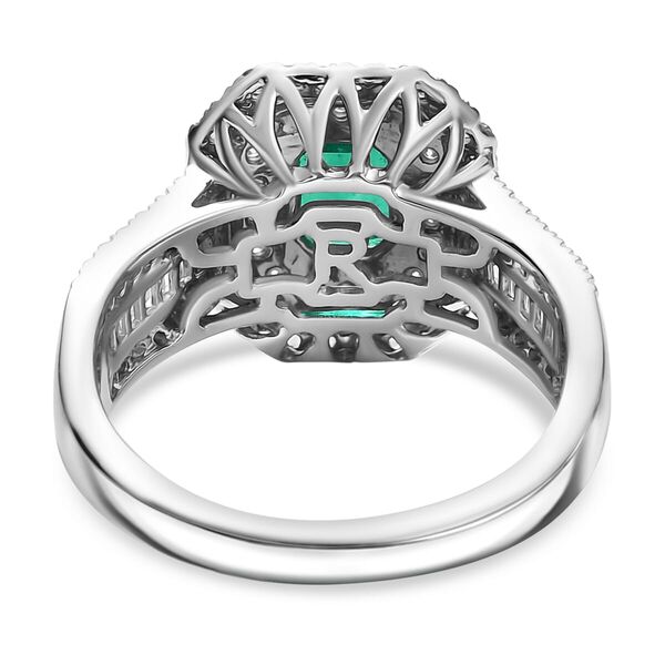 RHAPSODY zertifiziert und gepr&uuml;ft AAAA Kagem sambischer Smaragd, Paraiba Turmalin und Diamant Ring in 950 Platin - 2 ct. image number 4