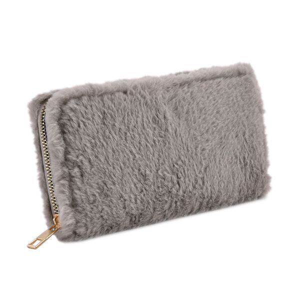 Kunstfell Brieftasche, Dunkelblau image number 2