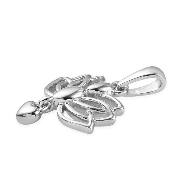 Lotusblume Yoga Herz Anh&auml;nger 925 Silber platiniert image number 4