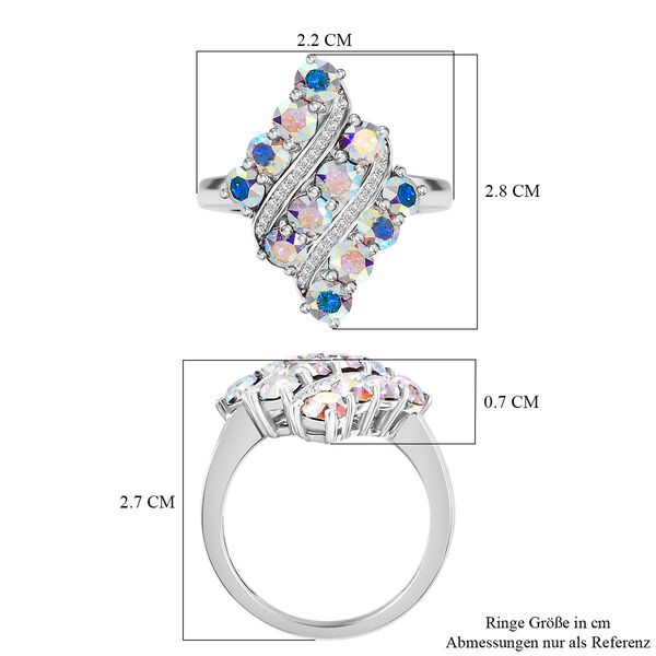 J Francis gefertigt mit SWAROVSKI- AB und wei&szlig;er Swarovski Kristall Ring image number 7