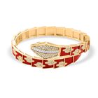 Weißer Zirkonia Armreif ca. 19 cm Nickelfreies Messing emailliert