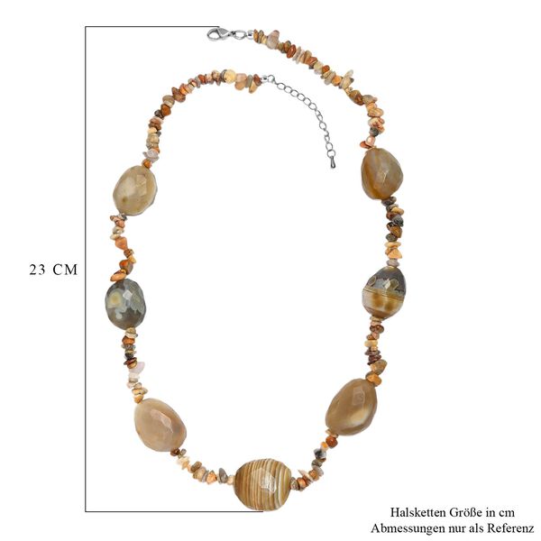 Achat und verr&uuml;ckte Spitze-Achat-Halskette, 60cm - 560 ct. image number 6