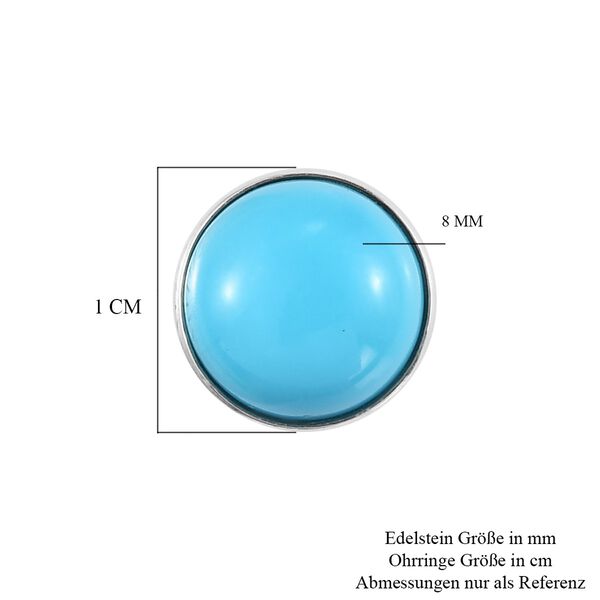 Natürliche Sleeping Beauty Türkis-Solitär-Ohrstecker in Silber image number 5