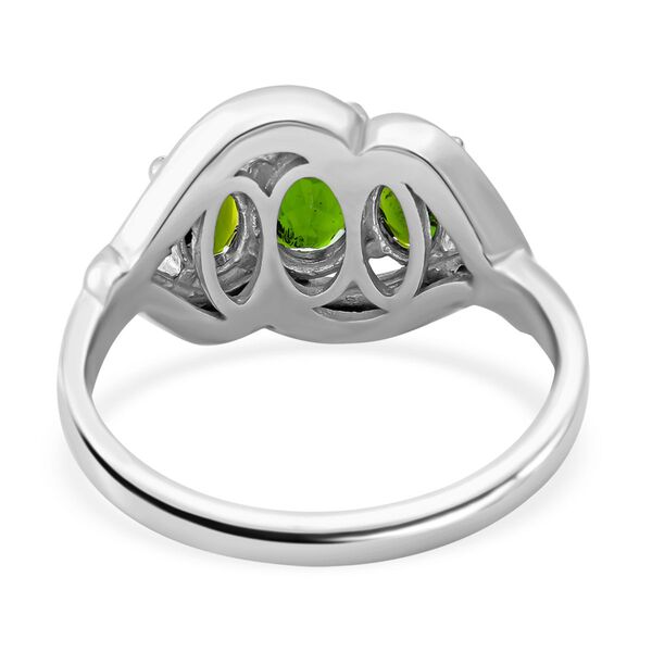 AA Natürlicher Chromdiopsid und Zirkon-Ring - 3,12 ct. image number 3