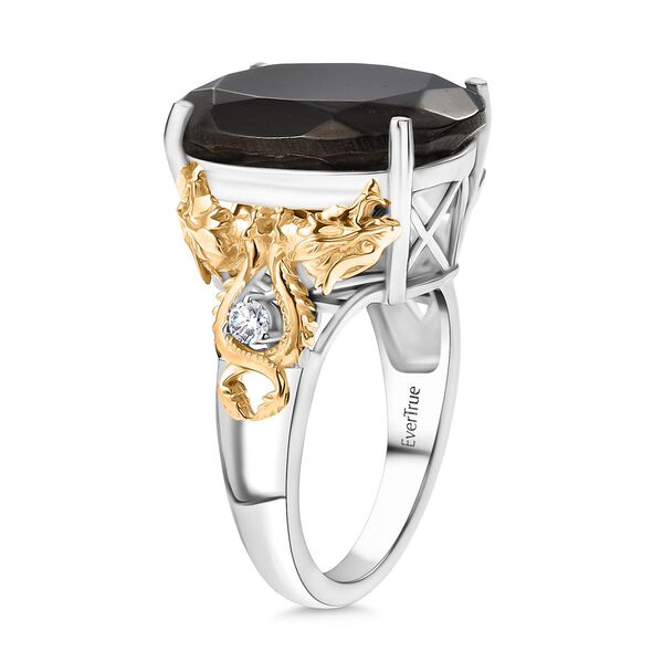 Elite Shungit, Wei&szlig;er Zirkon Ring Nickelfreies Messing (Gr&ouml;&szlig;e 18.00) ca. 6,22 ct image number 5