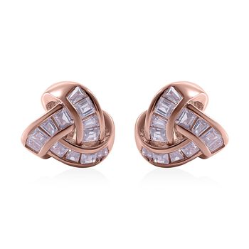 Lustro Stella - Wei&szlig;e Zirkonia Ohrringe, 925 Silber ros&eacute;vergoldet ca. 4,68 ct