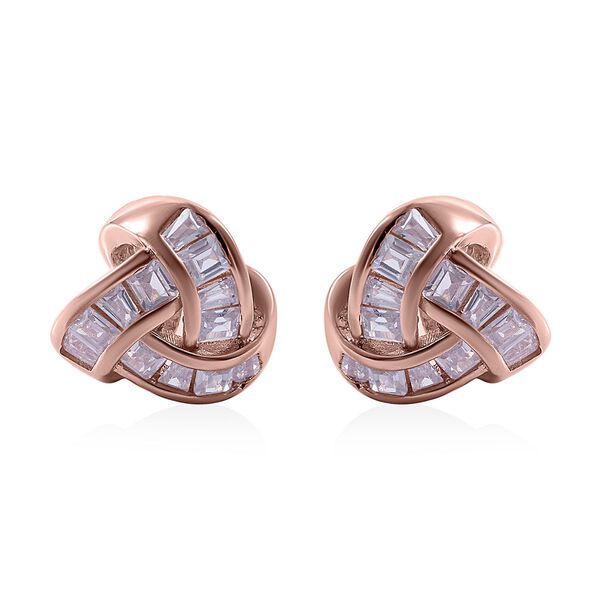 Lustro Stella - Wei&szlig;e Zirkonia Ohrringe, 925 Silber ros&eacute;vergoldet ca. 4,68 ct