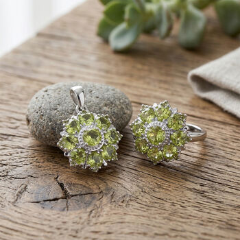 EverTrue nat&uuml;rlicher Peridot Ring und Anh&auml;nger