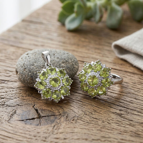 EverTrue nat&uuml;rlicher Peridot Ring und Anh&auml;nger image number 2