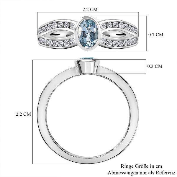 Espirito Santo Aquamarin Ring, 925 Silber platiniert, ca. 1,04 ct image number 7