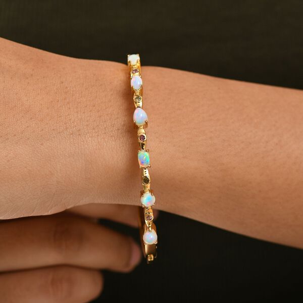 AA Natürlicher, äthiopischer Welo Opal Armreif ca. 19 cm Nickelfreies Messing ca. 2.45 ct image number 3