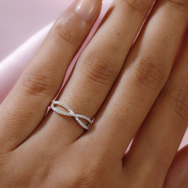LUSTRO STELLA - Zirkonia-Infinity-Ring in Silber, 0,34 ct. image number 3