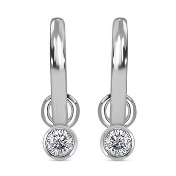 Moissanit Ohrringe 925 Silber rhodiniert ca. 0.22 ct