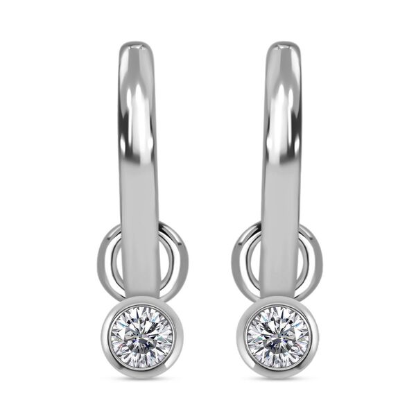 Moissanit Ohrringe, 925 Silber rhodiniert - 0,22 ct.