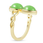 Grüne Jade Bypass Ring 925 Silber Gelbgold-Überzug image number 3