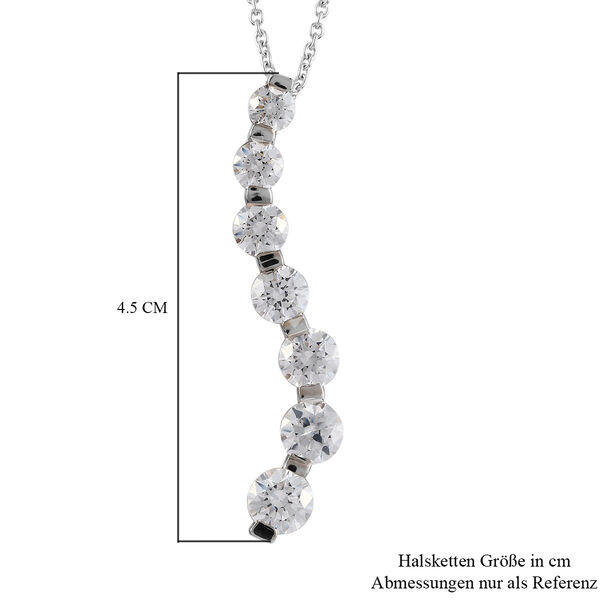 LUSTRO STELLA Hergestellt mit ZIRKONIA Anhänger mit Kette ca. 45 cm 925 Silber Platin-Überzug 7,75 ct image number 4