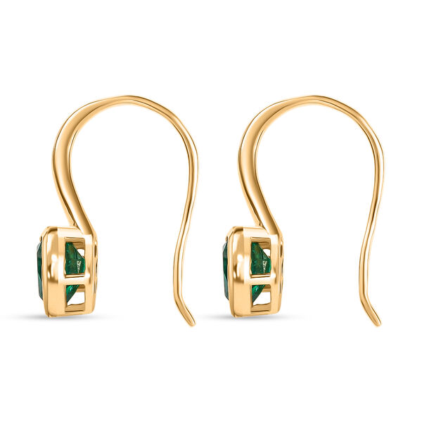 D'Joy Smaragd-Quarz Triplette Ohrringe 925 Silber 750 Gelb Vergoldet ca. 1,82 ct. image number 3