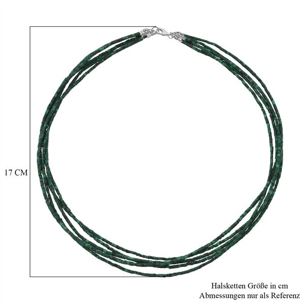 Synthetische Malachit Halskette, 45 cm - 77,50 ct. image number 5