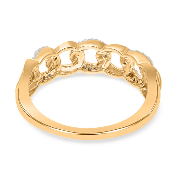 Wei&szlig;er Diamant Ring, 925 Silber Gelbgold Vermeil, (Gr&ouml;&szlig;e 21.00) ca. 0.15 ct image number 5