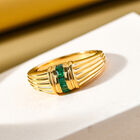 Sambischer Smaragd-Ring, 925 Silber vergoldet  ca. 0,20 ct image number 1