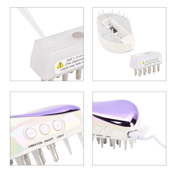 "Product name: Beautech red & blue light therapy hair comb  Model No: DR-229 material:  ABS+TPU+stainless steel  product size: 11*7*4.5cm product weight:  126g 1). Modes: a).LLLT laser light(655nm)+Red Light(630nm) therapy. Feature. b). Blue light(460nm) image number 8