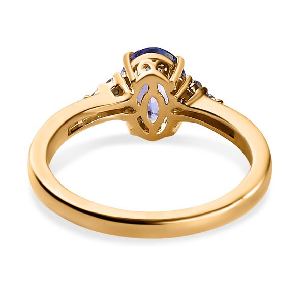 AA Tansanit und Diamant Ring in 585 Gelbgold - 1,48 ct. image number 8
