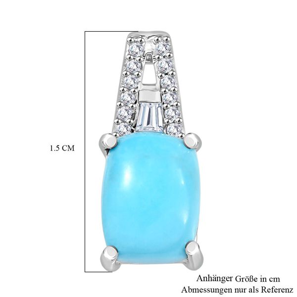 D'Joy AA Sleeping Beauty T&uuml;rkis, Moissanit Anh&auml;nger 925 Silber rhodiniert ca. 1.26 ct image number 6