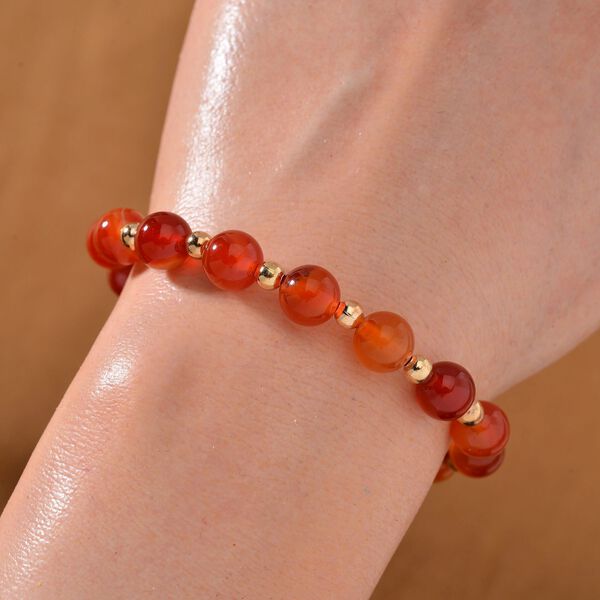 Roter Achat Armband ca. Flexibles cm Standard gelb vergoldet ca. 60.00 ct image number 2