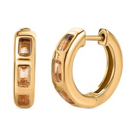 Citrin Ohrringe 925 Silber Gelbgold Vermeil ca. 1.76 ct