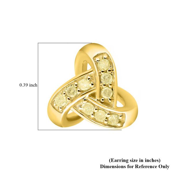 Gelbe Diamant-Ohrringe, 925 Silber vergoldet - 0,25 ct. image number 5