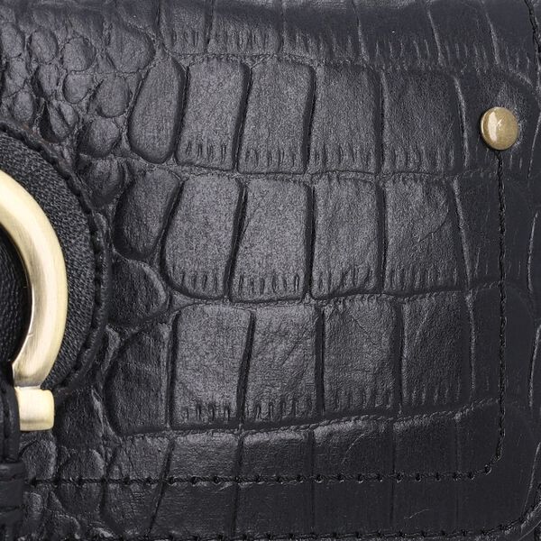 Echtleder Portemonnaie mit Krokopr&auml;gung und RFID-Schutz, 19,5x11,45 cm, schwarz image number 7