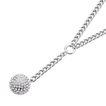 Wei&szlig;e Kristall-Halskette 50 cm und Ohrstecker in Silberton - 7 ct.