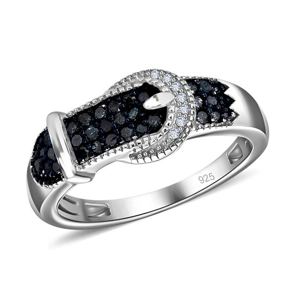 Blauer und weißer Diamant-Ring - 0,25 ct. image number 4