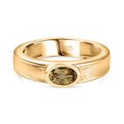 AA Nat&uuml;rlicher goldener Tansanit Ring 925 Silber Gelbgold Vermeil (Gr&ouml;&szlig;e 20.00) ca. 0,44 ct