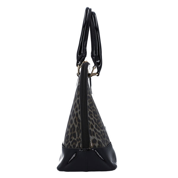 Handtasche mit Leopardenmuster, Gr&ouml;&szlig;e 37x26x15 cm, Grau und Schwarz image number 4