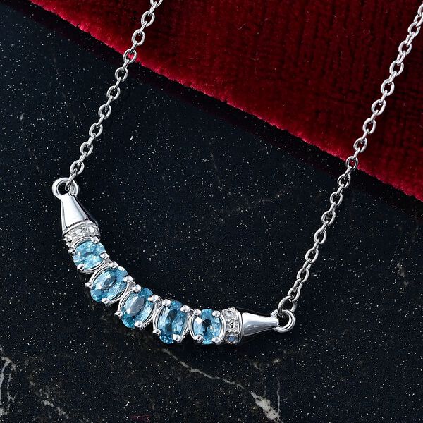 D'Joy AA Blauer Zirkon Halskette ca. 45 cm 925 Silber rhodiniert ca. 1.69 ct image number 2