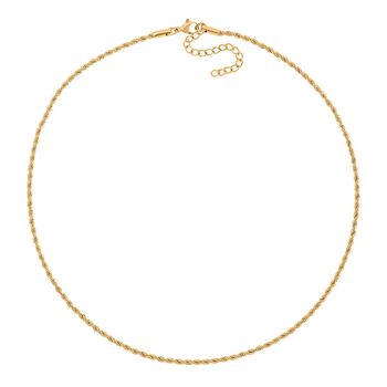 3er Set - Kugelkette 40 cm,  Gliederkette 45 cm, Ankerkette 55 cm, Edelstahl, Goldfarben